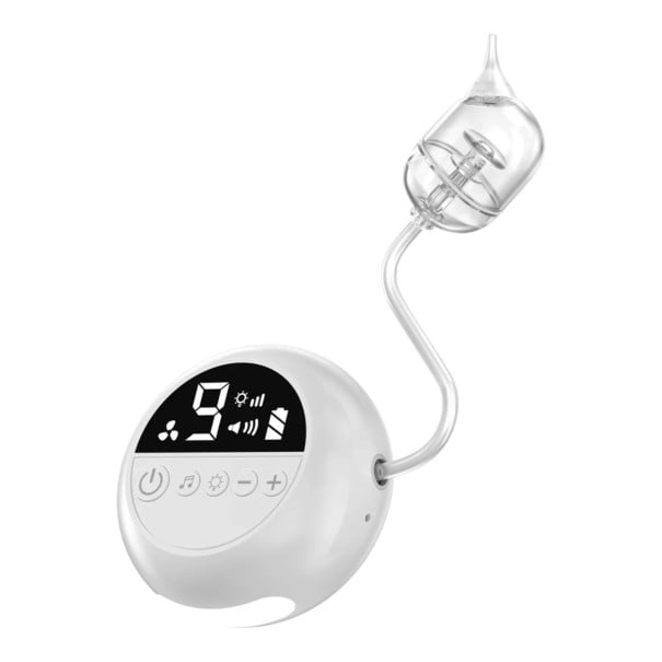Aspiratore nasale elettrico per bambini e neonati 9 livelli di aspirazione Batteria 2500 mAh Musica e luce notturna 3 accessori Bianca Per la pulizia 1