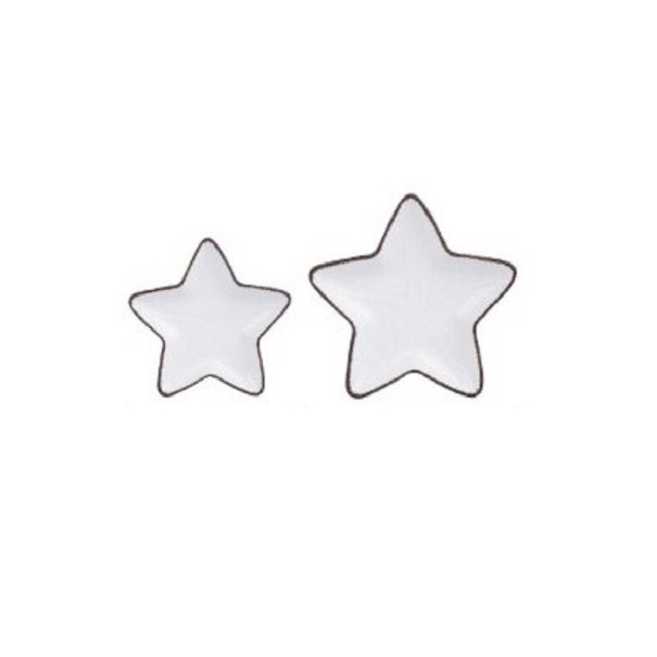 Assiette en porcelaine étoile de mer 2 pcs blanc