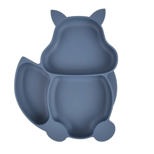 Assiette en silicone écureuil bleu foncé