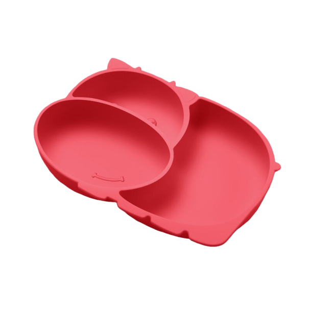 Assiette pour enfants en forme d'hippopotame rouge