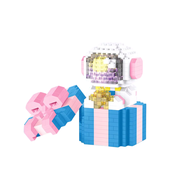 Astronaute cadeau 7,5 x 4,8 x 7,4 cm briques micro LED lumineuses 472 pièces Kit de construction spatiale Petit astronaute avec des cadeaux Modèle 1