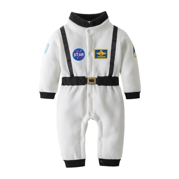 Astronautkostume til børn Børns astronautkostume Astronaut-cosplay Karnevalskostume Halloween-kostume Astronautkostume til småbørn hvid 6-12 måneder