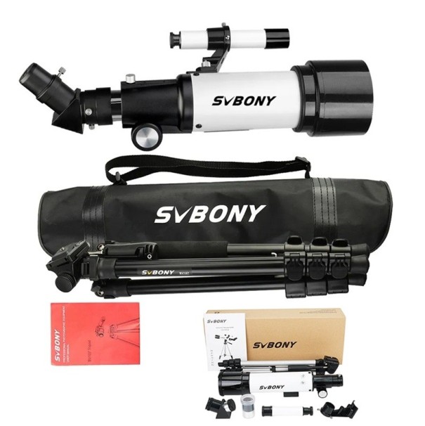 Astronomisk teleskop SVBONY SV501P refraktor 60 mm 400 mm brændvidde med 45° prisme og stativ til observation af månen og stjernerne 1