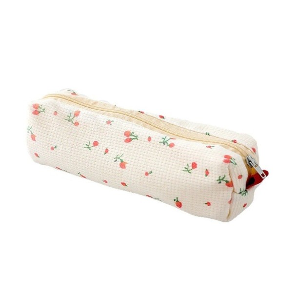 Astuccio floreale 18x5x5 cm Astuccio carino con piccoli fiori Stile fresco Pochette per penne Cancelleria semplice Regalo per studenti rosso