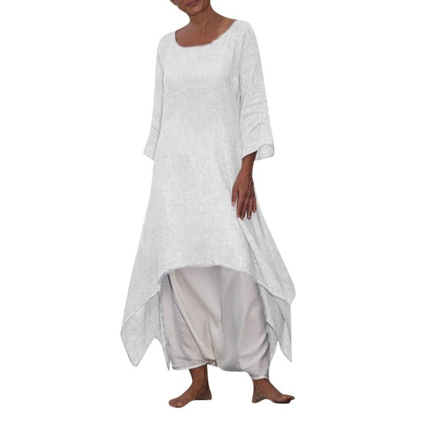Asymetrické šaty plus size bílá XXL