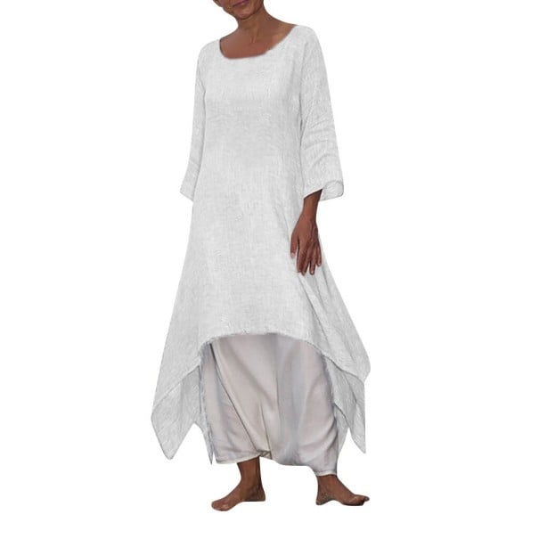 Asymetrické šaty plus size bílá S