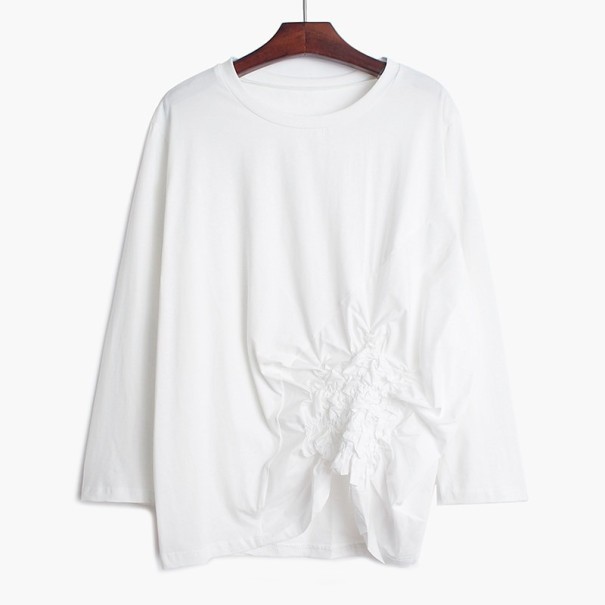 Asymetryczna koszulka damska oversize biały