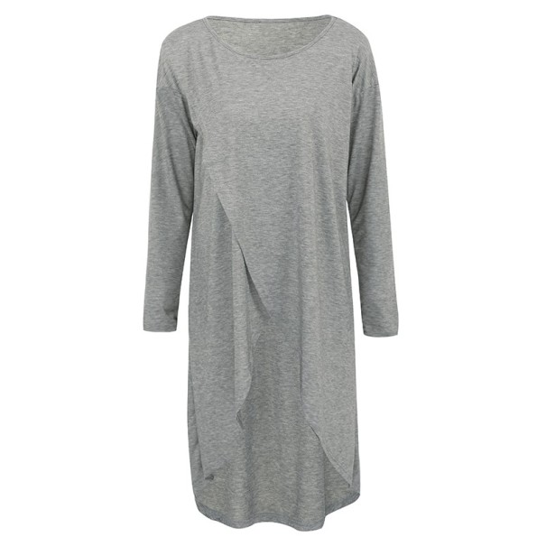Asymmetrical Women's Dress A2588 light grey S