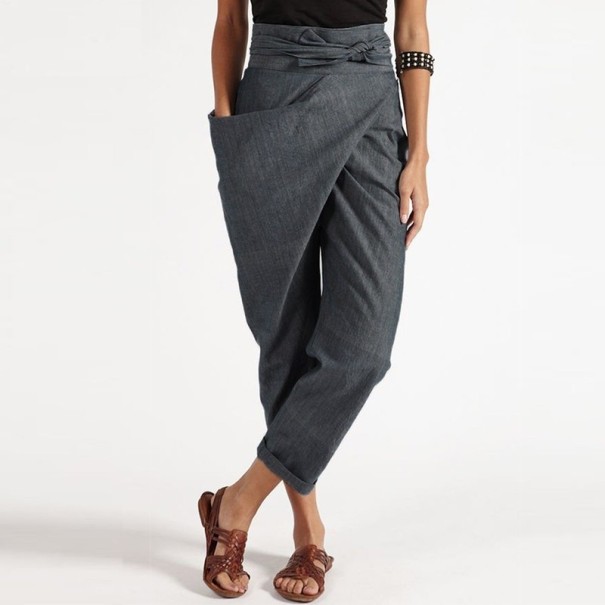 Asymmetrische Damenhose A239 grau L