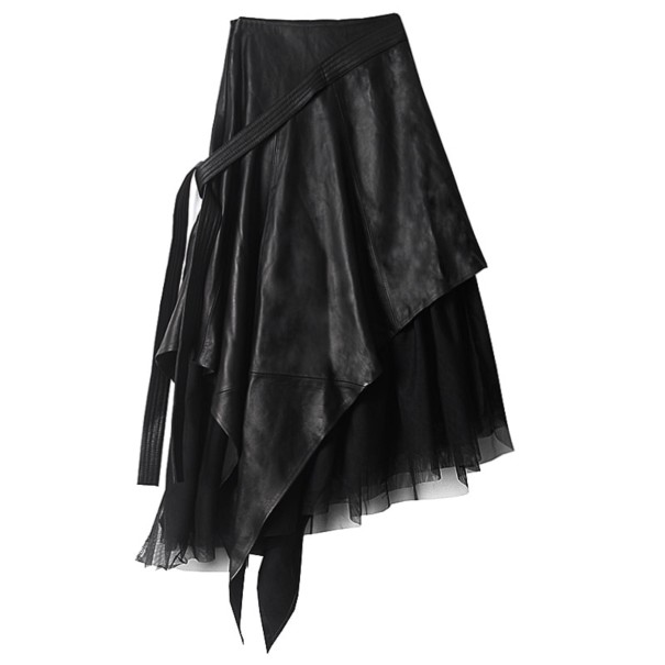 Asymmetrische damesrok, zwart L