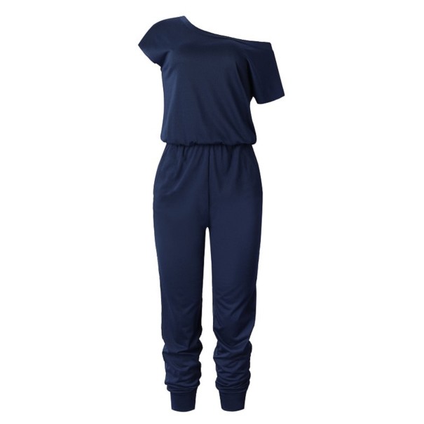 Asymmetrische jumpsuit voor dames donkerblauw XS