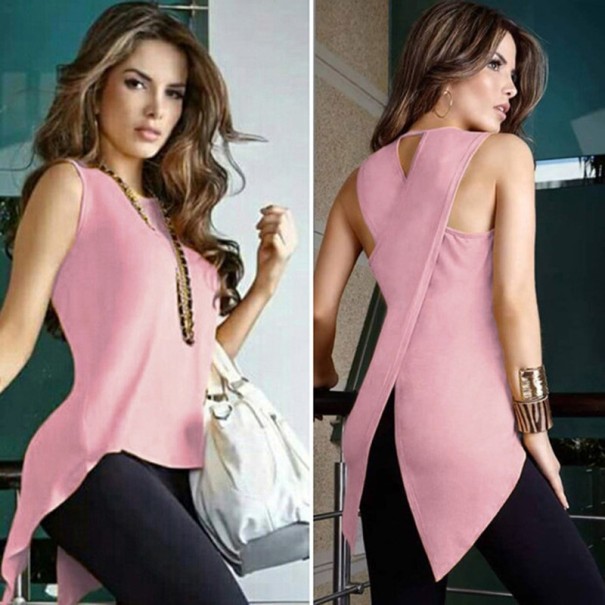 Asymmetrische top voor dames B98 roze S