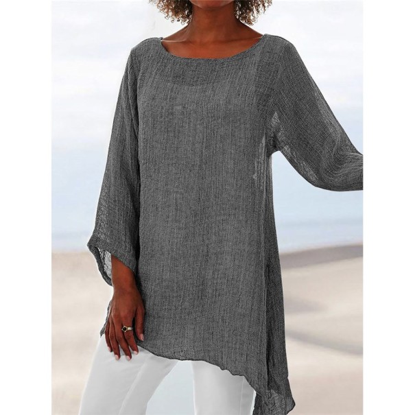 Asymmetrische top voor dames grijs 3XL