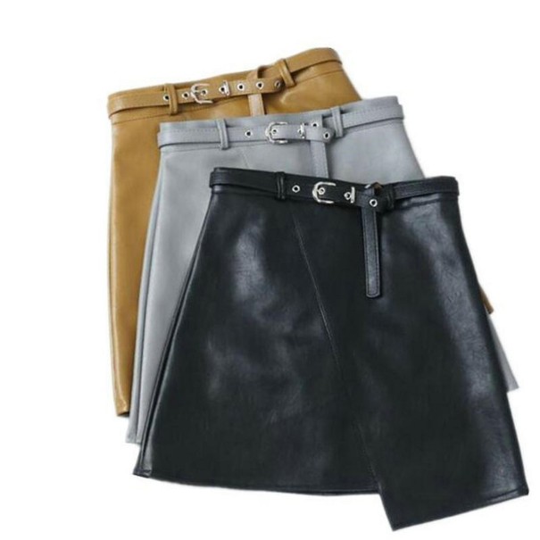 Asymmetrischer Lederrock für Damen