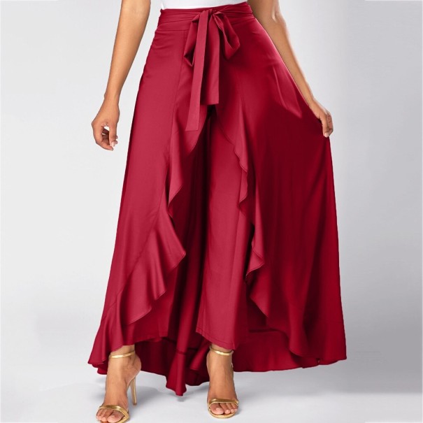 Asymmetrischer Maxirock für Damen rot S