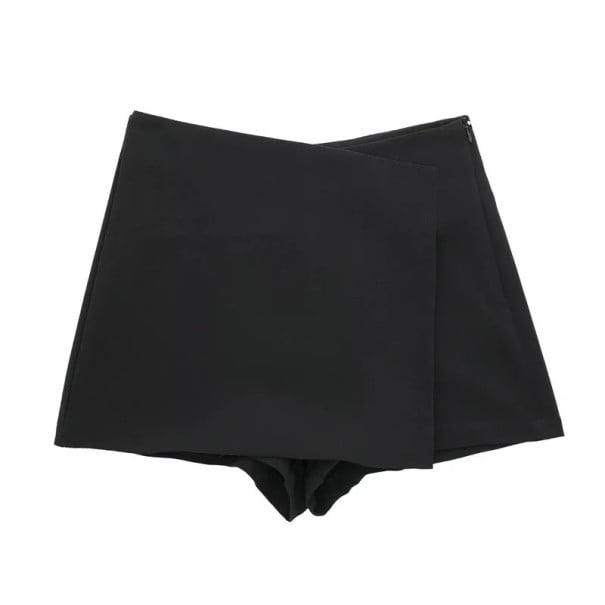 Asymmetrischer Minirock mit hoher Taille für Damen Eleganter kurzer Rock für die Stadt Stylischer Rock für eine Party Moderne schwarz XS