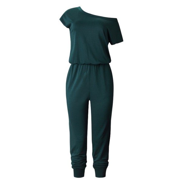 Asymmetrischer Overall für Damen dunkelgrün XL