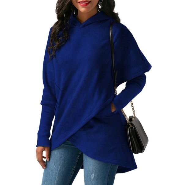 Asymmetrisches Damen-Sweatshirt blau 3XL