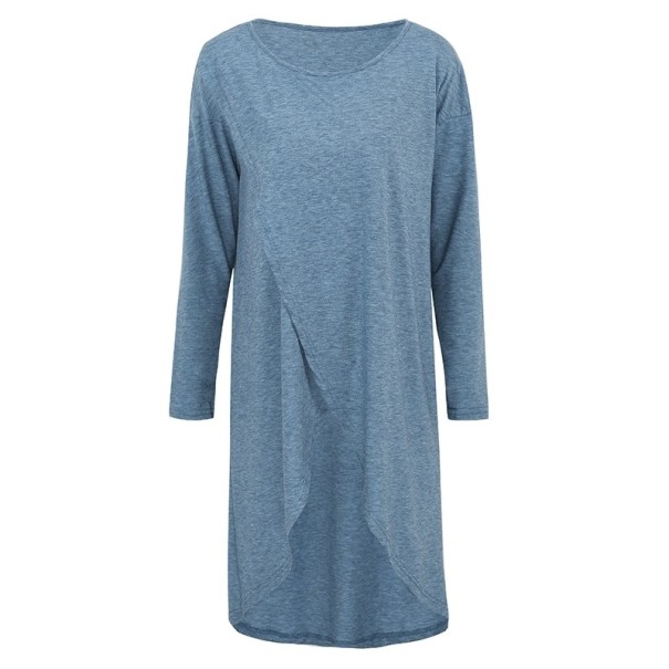 Asymmetrisches Damenkleid A2588 hellblau S