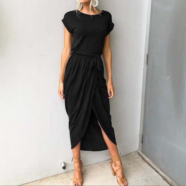 Asymmetrisches Damenkleid – locker schwarz 3XL