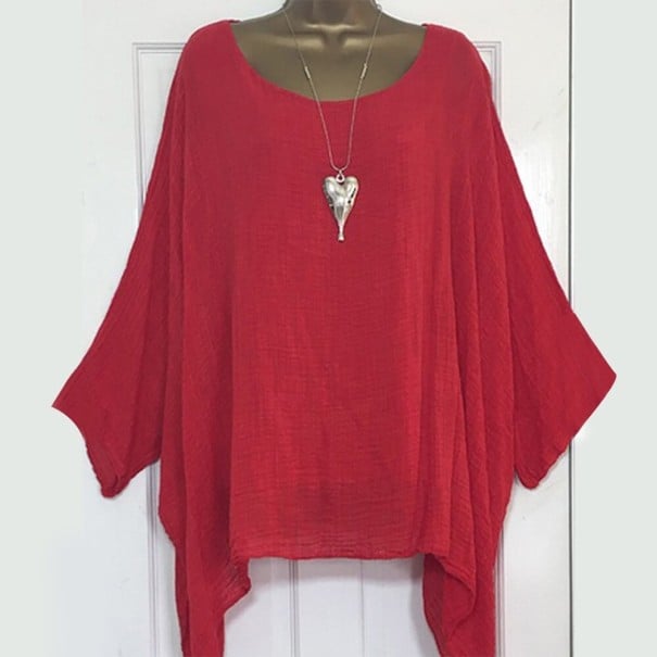 Asymmetrisches Damenoberteil A384 rot 4XL