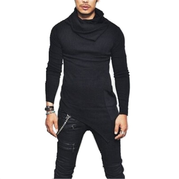 Asymmetrisches Herren-Sweatshirt schwarz S