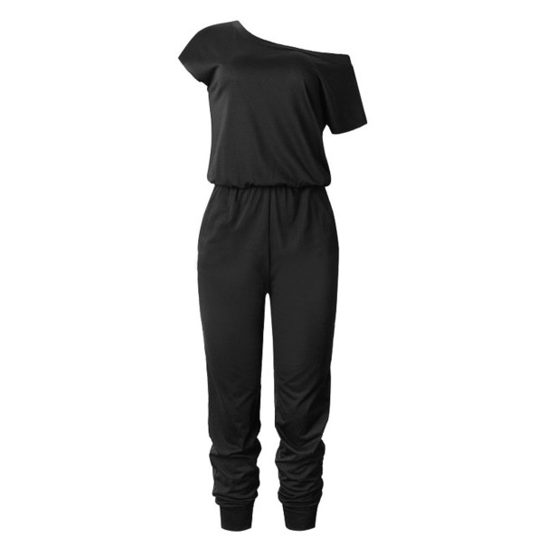 Asymmetrisk jumpsuit för kvinnor orange XS