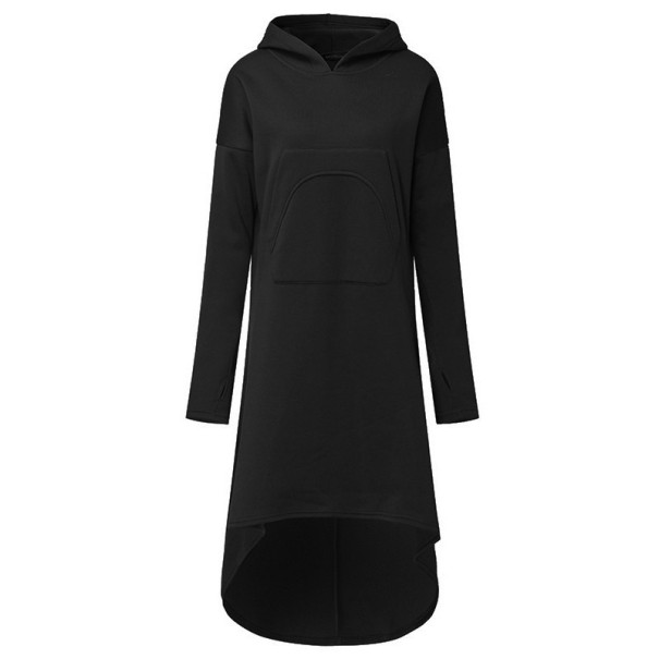 Asymmetrisk sweatshirtklänning svart XL