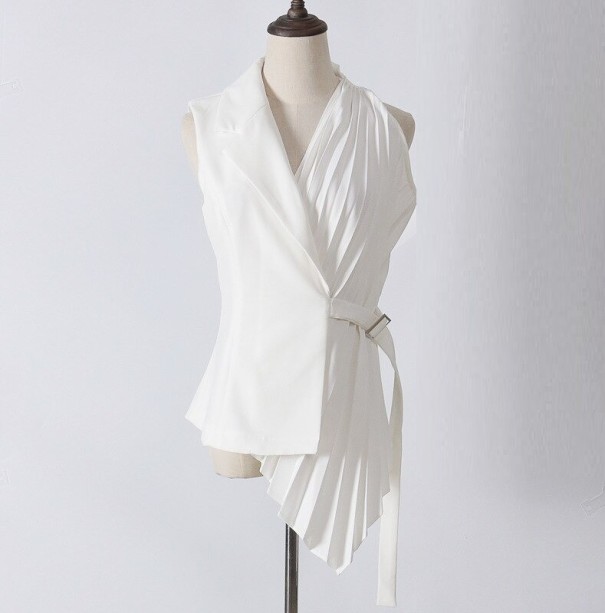 Asymmetrisk vest til kvinder P2341 hvid S