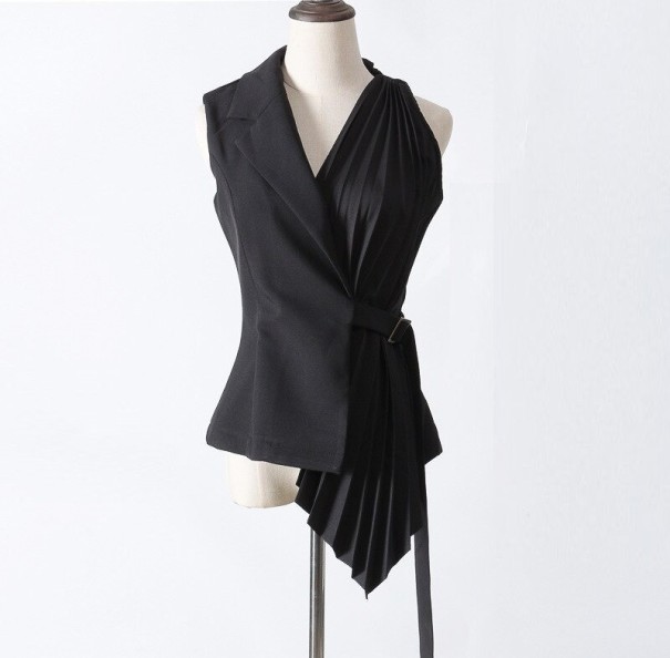 Asymmetrisk vest til kvinder P2341 sort M