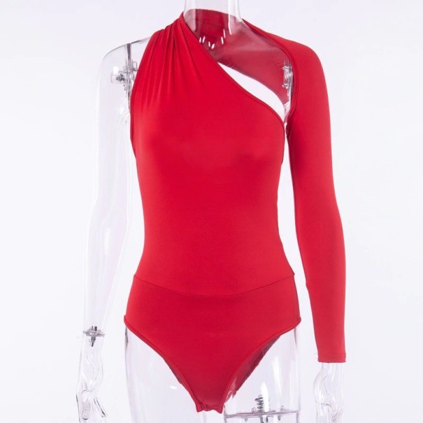 Asymmetriska bodysuits för kvinnor B689 röd M