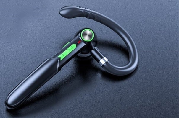 Ασύρματο handsfree ακουστικό για το αυτί με μικρόφωνο για τηλεφωνικές κλήσεις Bluetooth 5.0 Εμβέλεια 10 μ Βοηθός φωνής Διαστάσεις 10,2 x 6,3 πράσινο