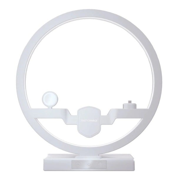 Ασύρματος φορτιστής 3 σε 1 για iPhone, ρολόγια Apple Watch και ακουστικά AirPods Κυκλική βάση Ικανότητα 10 W Γρήγορη φόρτιση λευκό