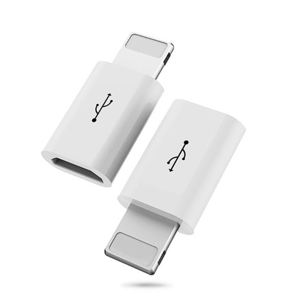 Átalakító Apple iPhone Lightning-ről Micro USB-re 2 db fehér