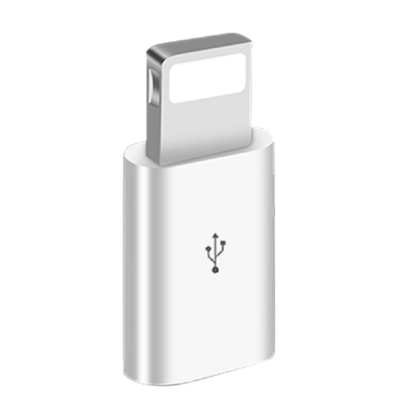 Átalakító az Apple iPhone Lightning számára a Micro USB K111-en fehér