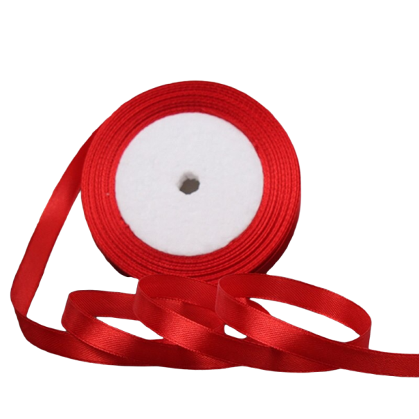 Atlasová stuha 10 mm/22 m červená