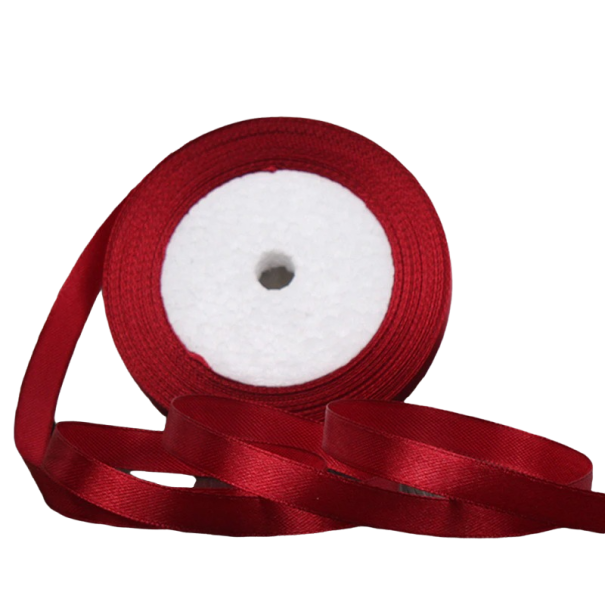 Atlasová stuha 10 mm/22 m vínová