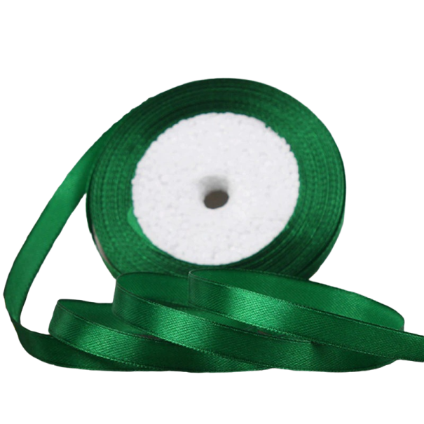 Atlasová stuha 10 mm/22 m zelená