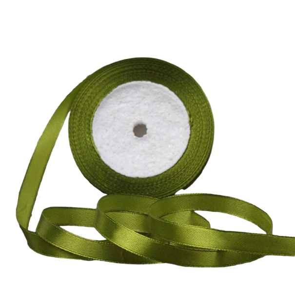 Atlasová stuha 25 mm/22 m armádny zelená