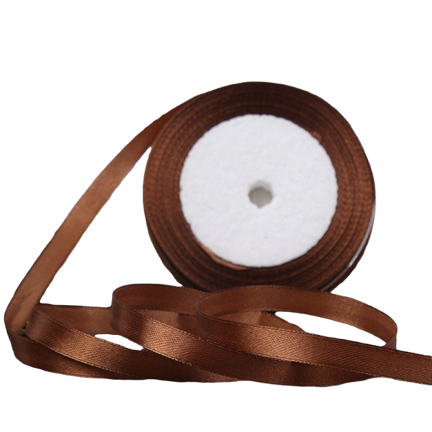 Atlasová stuha 38 mm/22 m hnědá