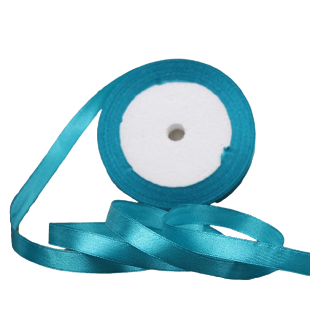 Atlasová stuha 6 mm/22 m azurová
