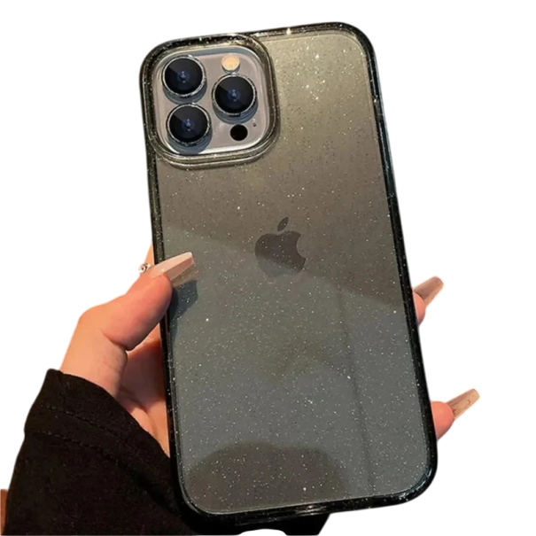 Átlátszó csillogó tok iPhone 11 Pro készülékhez Ütésálló, rugalmas burkolat Elegáns és tartós kialakítású karc- és ütésvédelem fekete