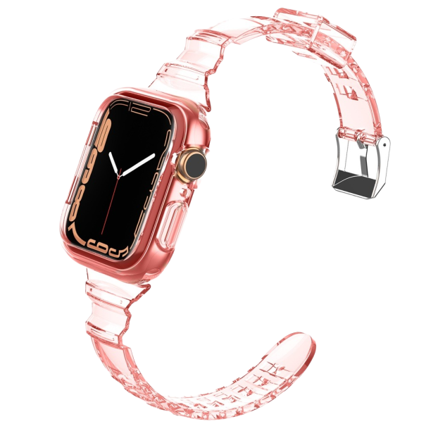 Átlátszó szilikon szíj Apple Watch 38 / 40 / 41 mm T889-hez rózsaszín