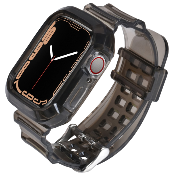 Átlátszó szilikon szíj Apple Watchhoz 38 / 40 / 41 mm fekete