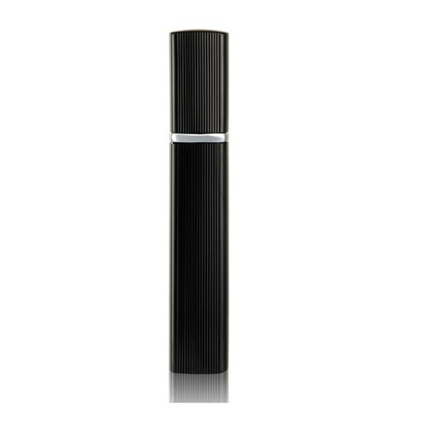 Atomizador de viaje para perfume diseño estriado 12 ml recargable frasco compacto para llevar fragancia en el bolso negro