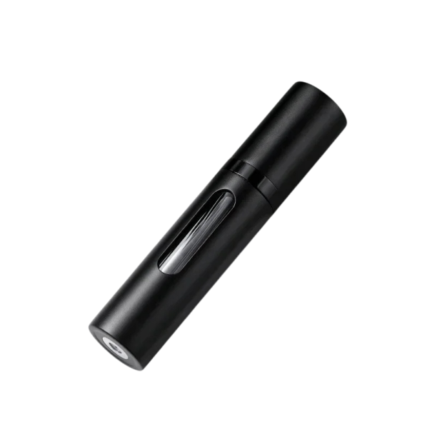 Atomizor de parfum reîncărcabil 8ml, design mat, portabil, din aliaj de aluminiu, sticlă de pulverizare, recipient de călătorie cosmetic din sticlă întărită negru