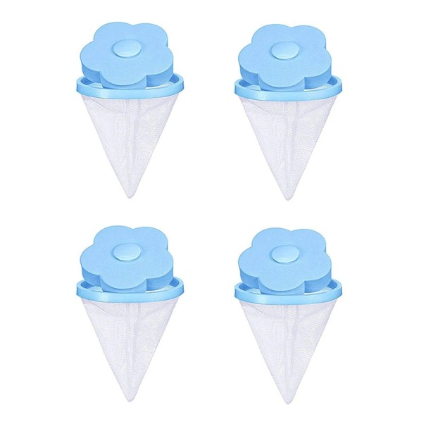 Atrapapelusas y pelos para lavadora 4 uds. azul claro