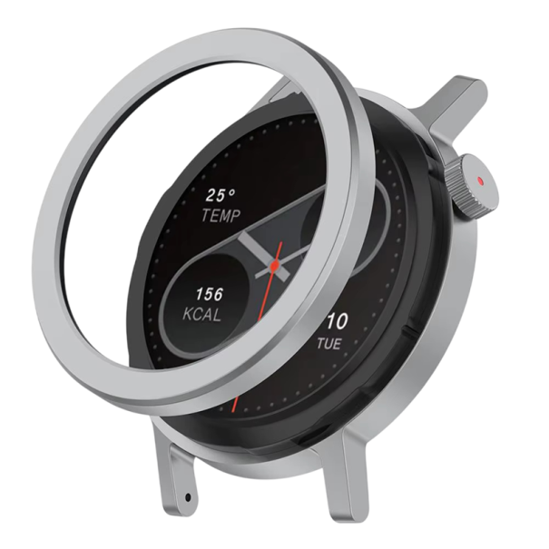 Ατσάλινο πλαίσιο με ενισχυμένο γυαλί για CMF Watch Pro 2 προστατευτική θήκη οθόνης ακριβής εφαρμογή ελαφρύ σχέδιο αξεσουάρ για ρολόγια ασημί