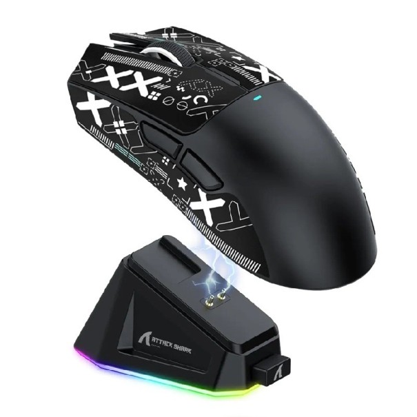 ATTACK SHARK X11 kabellose Gaming-Maus mit PixArt PAW3311 Sensor, dreifachem Verbindungsmodus, RGB Basis, für Gaming und Arbeit