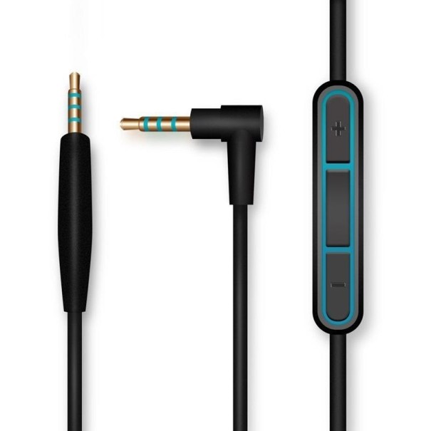 Audio kabel s mikrofonem pro sluchátka Bose QC25 / QC35 černá